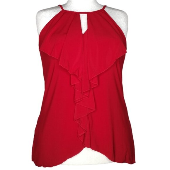 VENUS Tops - Venus Women's Size XL Red Sleeveless Ruffle Halter Top